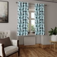 thumbnail image 2 of Ambesonne Palm Leaf Grommet Curtain, Hawaiian Tropical, 50" x 54", Aqua Black White, 2 of 6