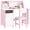 Pink 757, variant on Height Adjustable Kids Desk and Chair Set with Tilt Desktop, Storage Drawer and Reading Rack, Pink MDF Study Desk for Writing, Reading and Drawing, 31.5 L x 21.7 W x 42.3 H