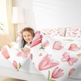 thumbnail image 4 of Manfei Red Butterfly Full Size Comforter Sets for Girls, Cute Rainbow Hearts Bedding Comforter Set, Chic Flower Floral Bedding Sets, Microfiber Bedroom Decor Reversible 3-Piece, 4 of 8