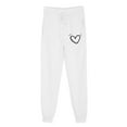 thumbnail image 2 of Blmnix Joggers Pants for Women Trendy Valentine Athletic Pants Pant Active Fit White Full High Taper Wide Leg Scrub Pants for Women,L, 2 of 8