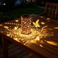 thumbnail image 5 of Colorful Sunflower Glow Solar Garden Lantern, Solar Outdoor Hanging Light Dragonflys Elementl Solar Light, Hanging Sunflower Lantern Lights with Colorful Projection, Outdoor Waterproof, 5 of 6