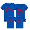 thumbnail image 3 of WREESH Family Matching T-Shirts for Men Comfortable Crew Neck T-Shirts with Heart Prints for a Family of Three or Four Kindergarten Class Uniform Blue, 3 of 5