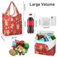 thumbnail image 3 of 5 Pack Foldable Shopping Bag,Red Christmas Gingerbread Man Pattern Reusable Grocery Bags with Pockets,Large Reusable Tote Bags with Handles Waterproof & Lightweight, 3 of 6