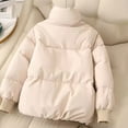 thumbnail image 4 of FRSASU Women Cotton Coat Winter Casual Soft Thick Stand Collar Long Sleeve Solid Color Zipper Closure Fashion Jacket Beige, 4 of 4