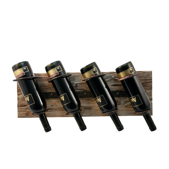 Twine Rustic Country Wood and Metal Wine Rack, Wall Mounted, Home Décor