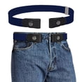 thumbnail image 2 of Siminsem Men's Comfort Adjustable No Buckle Elastic Belt Under $8 Stretch Khaki Webbing Belt for Jeans & Khakis – Slip-On Ratchet or Hook Closure – One Size Fits Most, 2 of 5