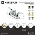 thumbnail image 7 of Kingston Brass KB5618RXL Double-Handle 3-Hole Deck Mount 4-Inch Centerset Bathroom Faucet with Pop-Up Drain in Brushed Nickel, 7 of 7