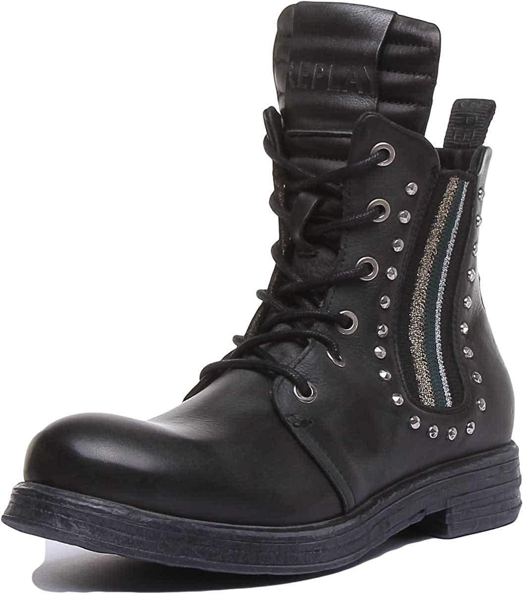 Bevestigen ik wil Waarnemen Replay Gwl26.00-C78L Womens Leather Matt Ankle Boots in Black - Walmart.com