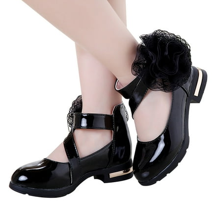 

Bnwani Kids Shoes Middle Princess Casual Soft-Soled Fall New Shoes Black Size 35