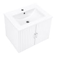 thumbnail image 5 of 24" Floating Bathroom Vanity with White Porcelain Sink and Soft-Close Doors - Wall-Mounted Bathroom Vanity with Sink-White, 5 of 9