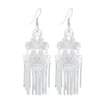 thumbnail image 6 of K-KED Ethnic Style Retro Tibetan Silver Chinese Style Long Tassel Earrings For Women-19, 6 of 9