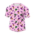 thumbnail image 4 of Ceisia Men's Mardi Gras Jester Print T-shirt Loose Fit Short Sleeve Round Neck Casual Summer Festival Tee Tops Purple XXXL Gifts, 4 of 7