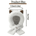 thumbnail image 2 of Tumao Scarf Hat with Fox Ears, Hooded Warm Scarf Fluffy Soft Bear Warmer Neck, Winter Cozy Gifts, 2 of 6