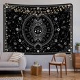 thumbnail image 2 of Tapiz de pared de sol y luna, decoración psicodélica, tapiz de pared de astrología celestial abstracta para dormitorio en blanco y negro Rojo Verde Cocina, Decoración y Otros, 2 of 5