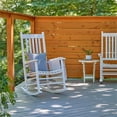 thumbnail image 3 of Pemberly Row Traditional Hardwood Indoor/Outdoor Patio Porch Rocker in White, 3 of 21