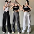 thumbnail image 2 of Video Real Shot American Overalls Summer Thin Trendy Cool Pleated Loose Casual Straight Trousers Solid Color Belt, 2 of 6