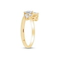 thumbnail image 4 of AFFY Marquise & Round Cut White Cubic Zirconia Wrap Enhancer Guard Ring in 14K Yellow Gold over Silver-9, 4 of 6