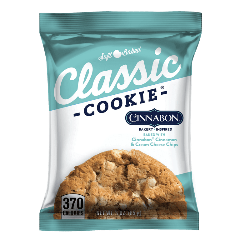 Classic Cookie Soft Baked Cinnabon Cookies made with Cinnamon and Cream  Cheese Chips 2 Boxes 16 Individually Wrapped Cookies Cinnamon & Cream  Cheese 2 Boxes