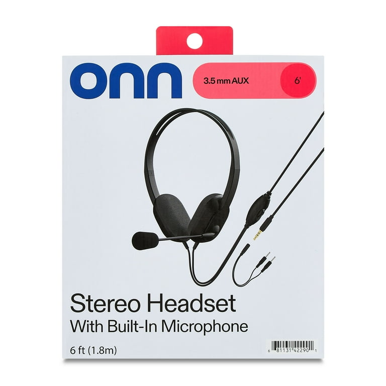 onn 3.5mm Stereo Headset with Microphone photo 4