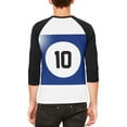 thumbnail image 2 of Halloween Billiard Pool Ball Ten Costume All Over Mens Raglan T Shirt, 2 of 2