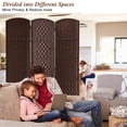 thumbnail image 5 of 3-Panel Room Divider, 6 ft Office Partition Walls Wood Divider Folding Portable Privacy Screen, Room Dividers and Folding Privacy Screens for Home, Room Separator Wall Dividers,Brown, 5 of 8