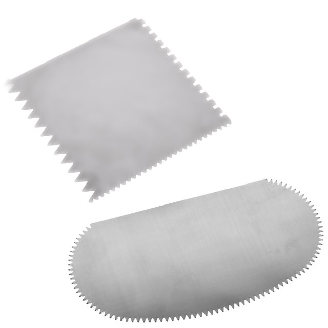 BCP Juego de 2 raspadores dentados de acero inoxidable, herramienta artesanal para escultura de cerámica