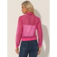 thumbnail image 3 of Chaqueta De Bombardero Transparente De Manga Larga Ligera Y Transparente Con Cremallera De Verano Para Mujer Rosa Caliente XL, 3 of 6