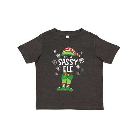 

Inktastic Funny Christmas I m the Sassy Elf with Shoes and Hat Gift Toddler Boy or Toddler Girl T-Shirt