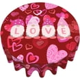 thumbnail image 3 of Nappe Rouge de la Saint-Valentin à Cœurs, 60 Pouces, Nappe de la Fête des Mères Imperméable, Nappe à Cœurs Réutilisable, Housse de Table Ronde pour Souper des Fêtes, Salle à Manger, Déco de Cuisine, 3 of 6
