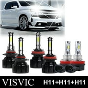 6X LED Headlight Kit for Tacoma Toyota 2016 2017 2018 Hi/Lo Beam Bulb+Fog Lampo