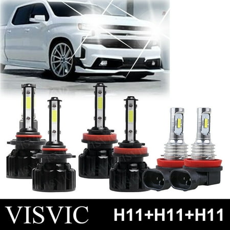 6X LED Headlight Kit for Tacoma Toyota 2016 2017 2018 Hi/Lo Beam Bulb+Fog Lampo