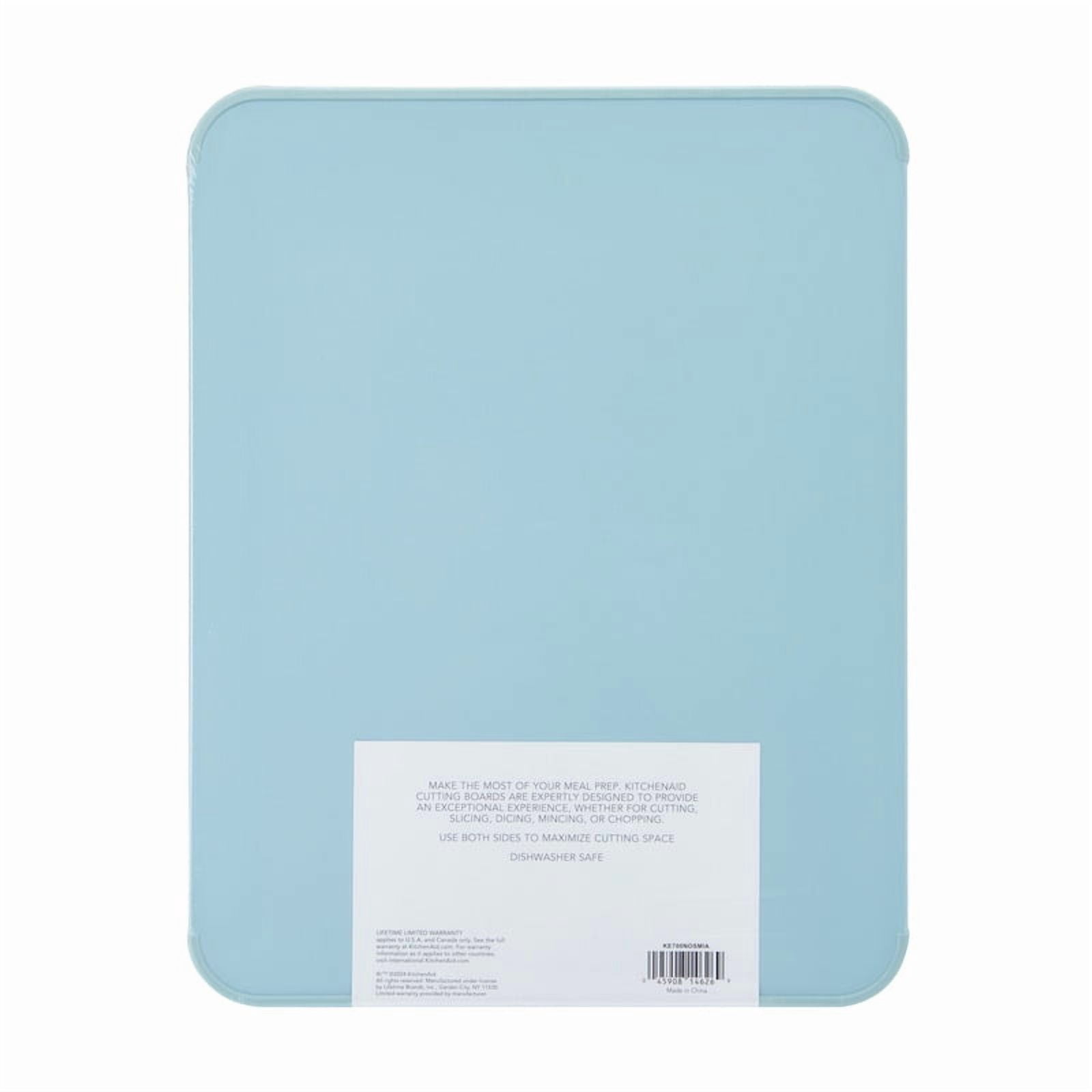 KitchenAid Classic Plastic Cutting Board with Trench, Non-Slip Edges, Dishwasher Safe, 11x14, Mineral Water