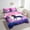 Purple Pink, variant on 7 Pcs Cartoon Castle Comforter Set Twin Size,Princess Floral Bed In A Bag with Flat Sheet and Fitted Sheet Women,Cute Love Heart Print Bedding Set with Pillowcase and Sham
