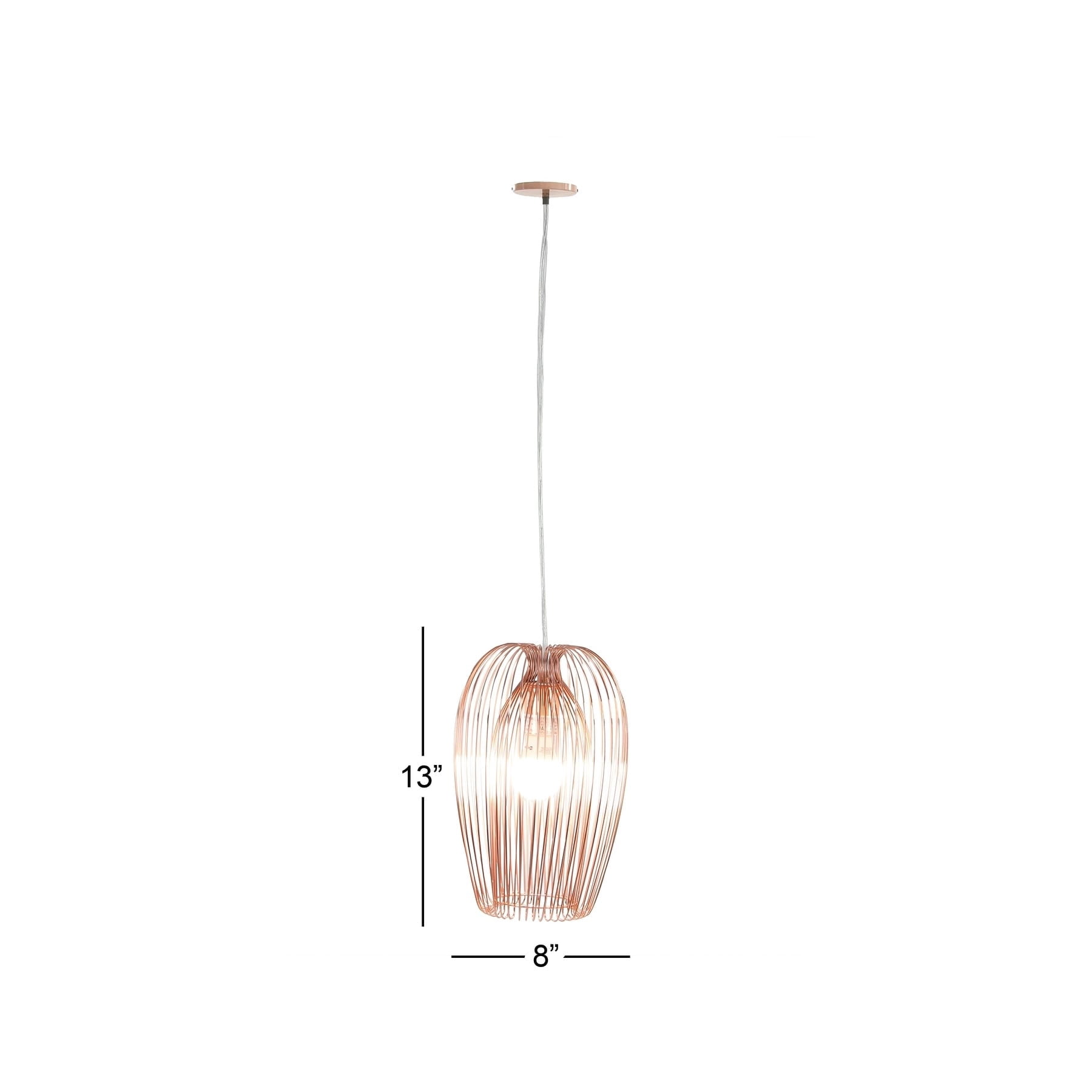 Decmode Contemporary 13 x 8 inch rounded cylinder iron pendant, Bronze