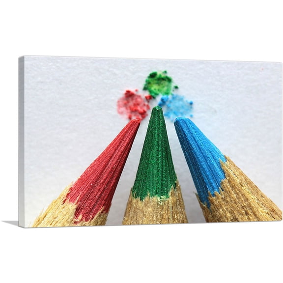 ARTCANVAS Color Pencils Home Decor Rectangle Canvas Art Print - Size: 18" x 12" (1.50" Deep)