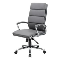 Scranton & Co Modern Faux Leather Adjustable Executive Office Chair in Gray