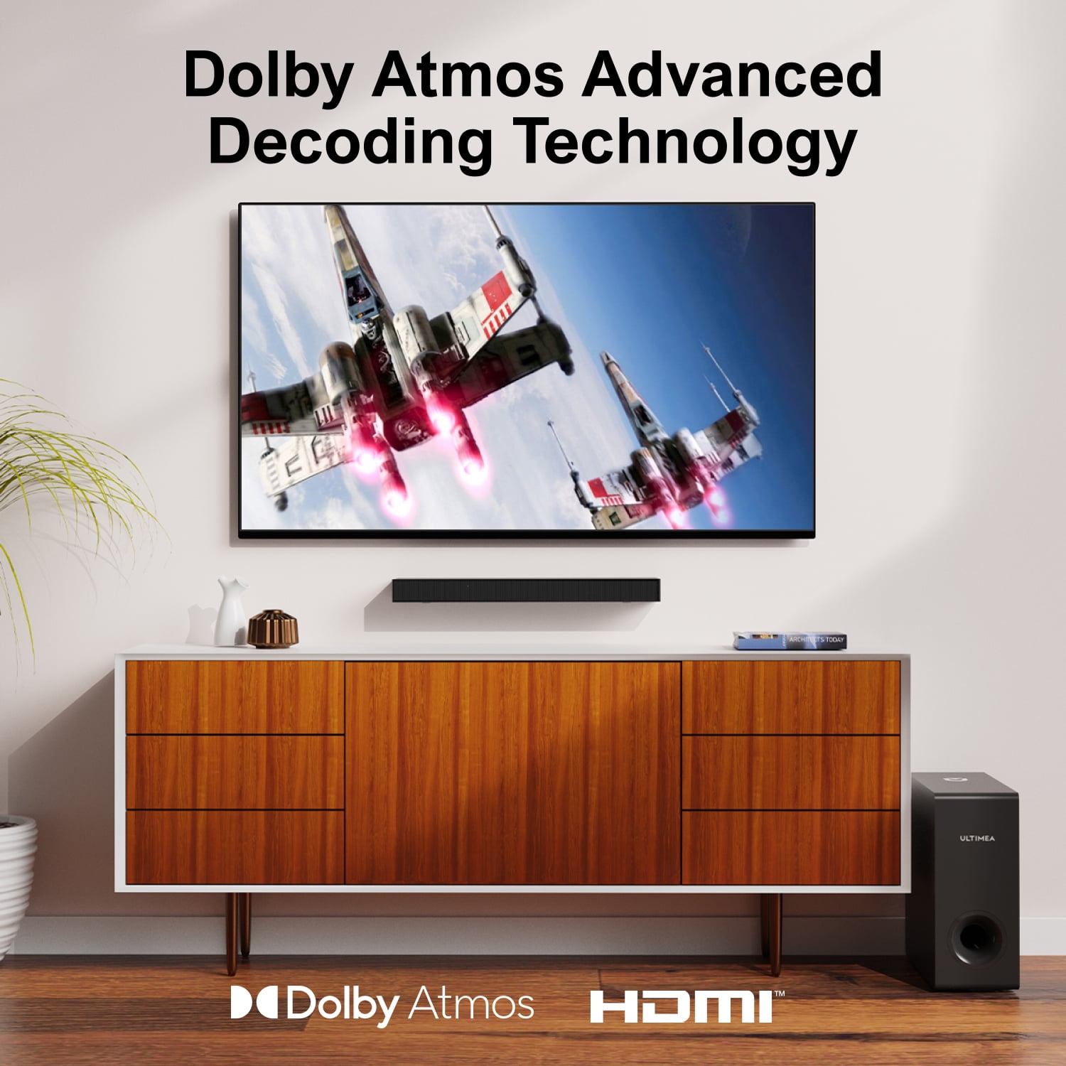 ULTIMEA 2.1 Sound Bars for Smart TV with Dolby Atmos, Soundbar for
