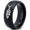 Black Dome Polish Tungsten, variant on Tungsten Fish Shape Typography Band Ring 8mm Men Women Comfort Fit Black Dome Polished