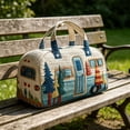 thumbnail image 5 of Printed Travel Duffel Bag, Large Capacity Overnight Bag With Shoulder Strap And Easy Carry Handles, Lightweight Weekend Tote Organizer, For Road Trips Travel Sports, 5 of 8