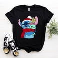 thumbnail image 1 of Camiseta divertida de Navidad Kawaii Lilo Stitch para mujer, camiseta de manga linda de Stitch, camiseta gráfica Y2k, camisetas de calle, camisetas para mujer, 1 of 5