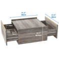 thumbnail image 5 of Dextrus Square Coffee Table with Storage, Manhattan Gate Center Table for Living Room, Bedroom, Gray, 5 of 5
