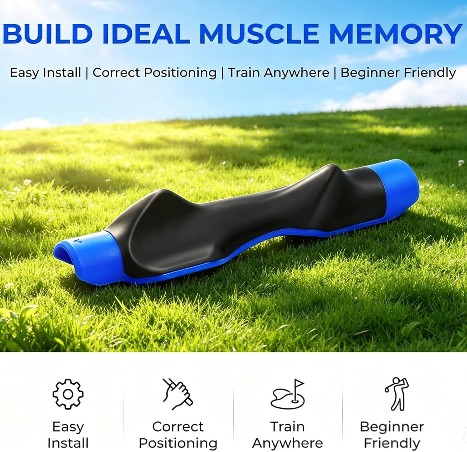 GameSwing True Grip Trainer 2.0, Golf Grip Trainer, Golf Club Grips, Golf Training Aid with Ergonomic Design, Corrects Grips Fix GolfTrainer, Improves Swing Accuracy & Grip Strength