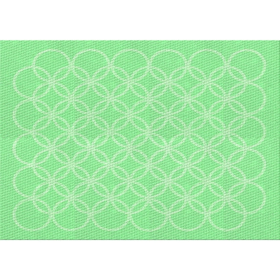 Ahgly Company Machine Washable Indoor Rectangle Transitional Green Area Rugs, 2' x 4'