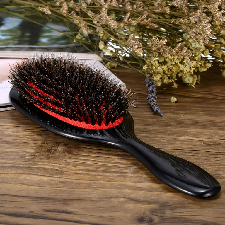 Boar Bristle & Nylon Hair Brush Oval Anti-static Paddle Comb Scalp Massage  Hair Care Tool