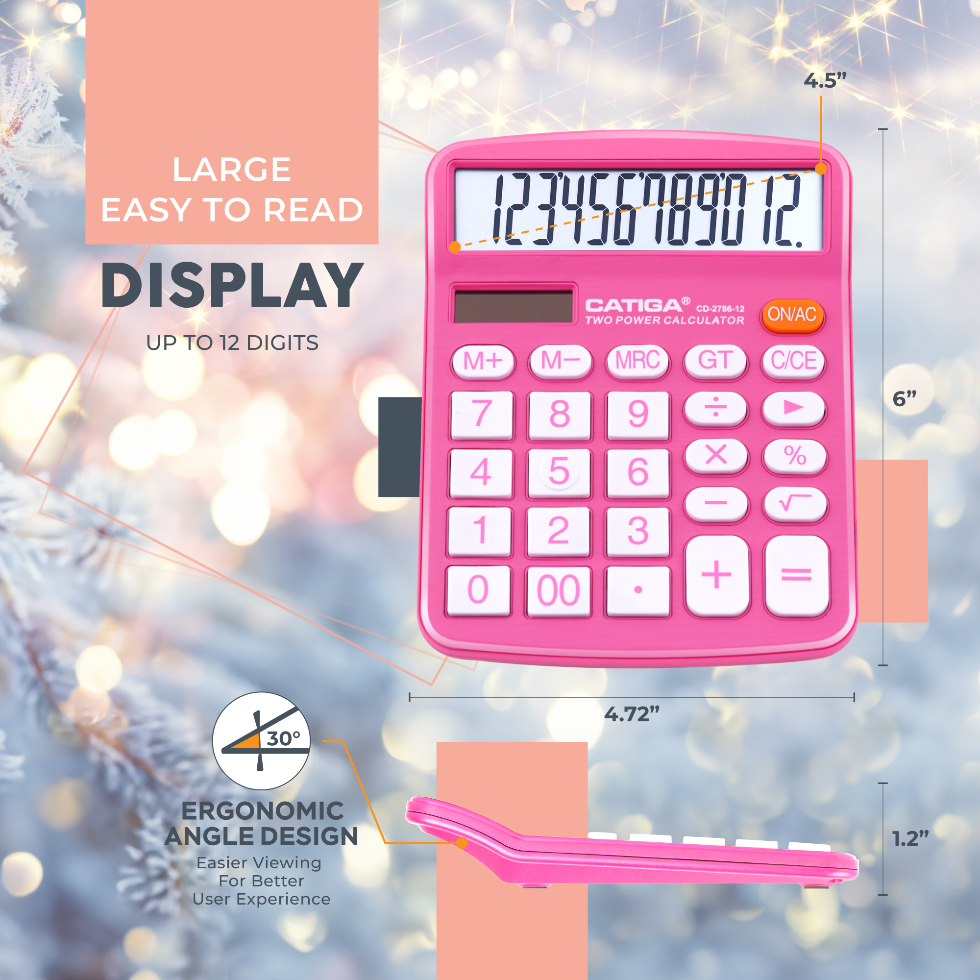 CATIGA CD-2786 12-Digit Desktop Calculator with Large Display photo 4