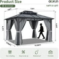 thumbnail image 6 of Aoxun 10'x12' Hardtop Gazebo, Aluminum Frame Permanent Pavilion with Curtains and Netting, Outdoor Polycarbonate Double Roof Canopy, Designed for Garden, Lawns, Patio, 6 of 6