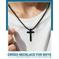 thumbnail image 2 of Men's Black Cross Necklace with Bible Verse Joshua 1:9 Birthday Gift for Son, Grandson, Nephew, or Friend, 2 of 5