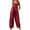 jumpsuits for women-Red, variant on Womens Summer Jumpsuit Ethnic Style Patchwork Rompers Spaghetti Straps Overalls With Pocket Wide Leg Playsuits