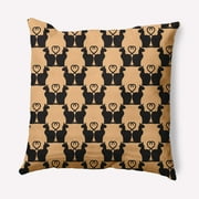 Simply Daisy 20" x 20" Cat Clowder Indoor/Outdoor Polyester Throw Pillow, Pale Gold