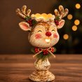 thumbnail image 3 of Christmas Heirloom Candle Holder, Rustic Resin Deer Candlestick, Vintage Holiday Tealight Decor for Fireplace Mantel, Dining Table, Shelf and Christmas Home Display, 3 of 9